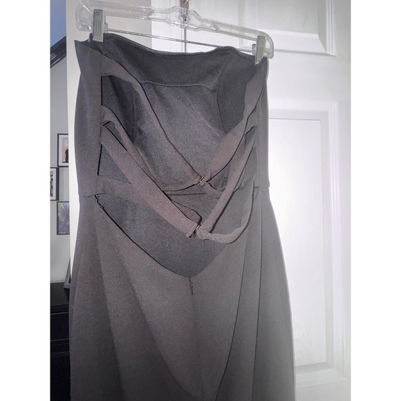 La Femme‎ Strapless Gown Formal Dress Slit Back Detail Black Size 12 - Picture 13 of 16